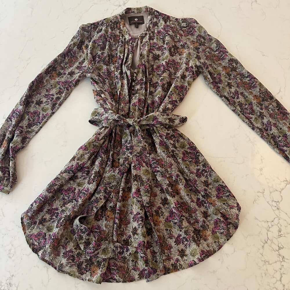 Heartloom Lined Floral Flowy/Belted Dress